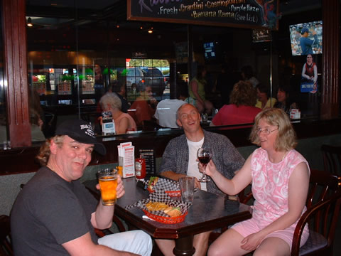 Chatting over food and drink